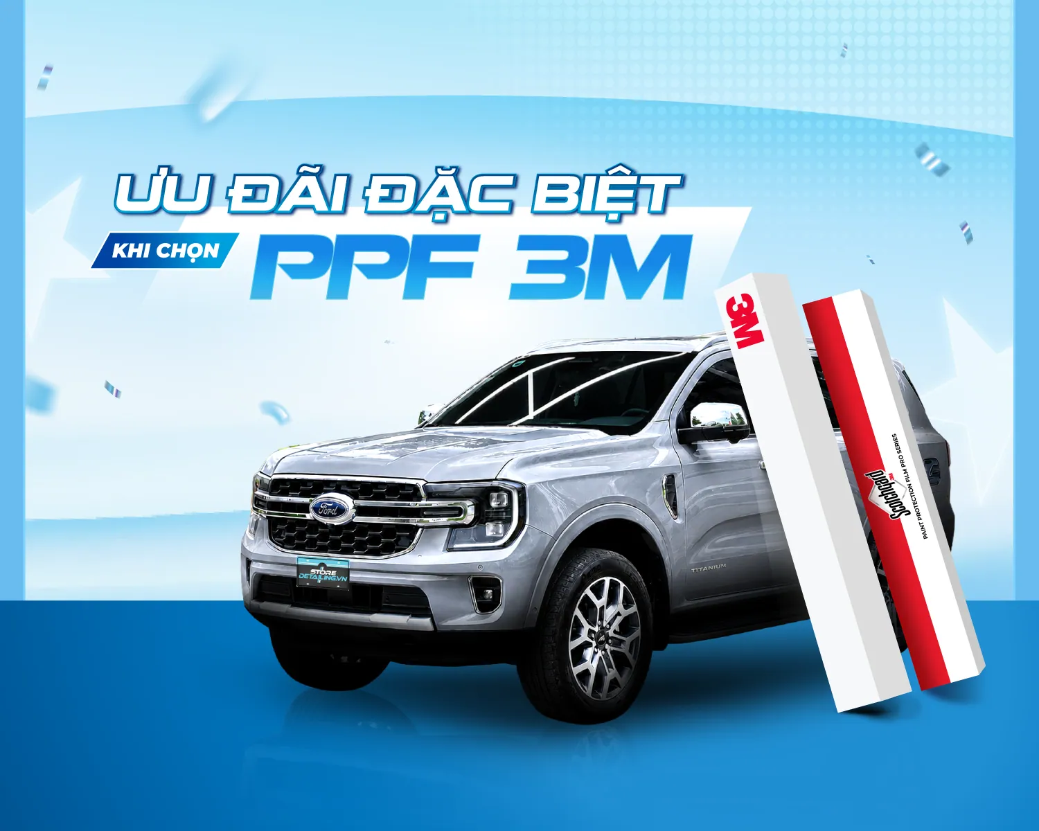 Poster ưu đãi tháng 8 khi dán PPF ô tô tại Store Detailing