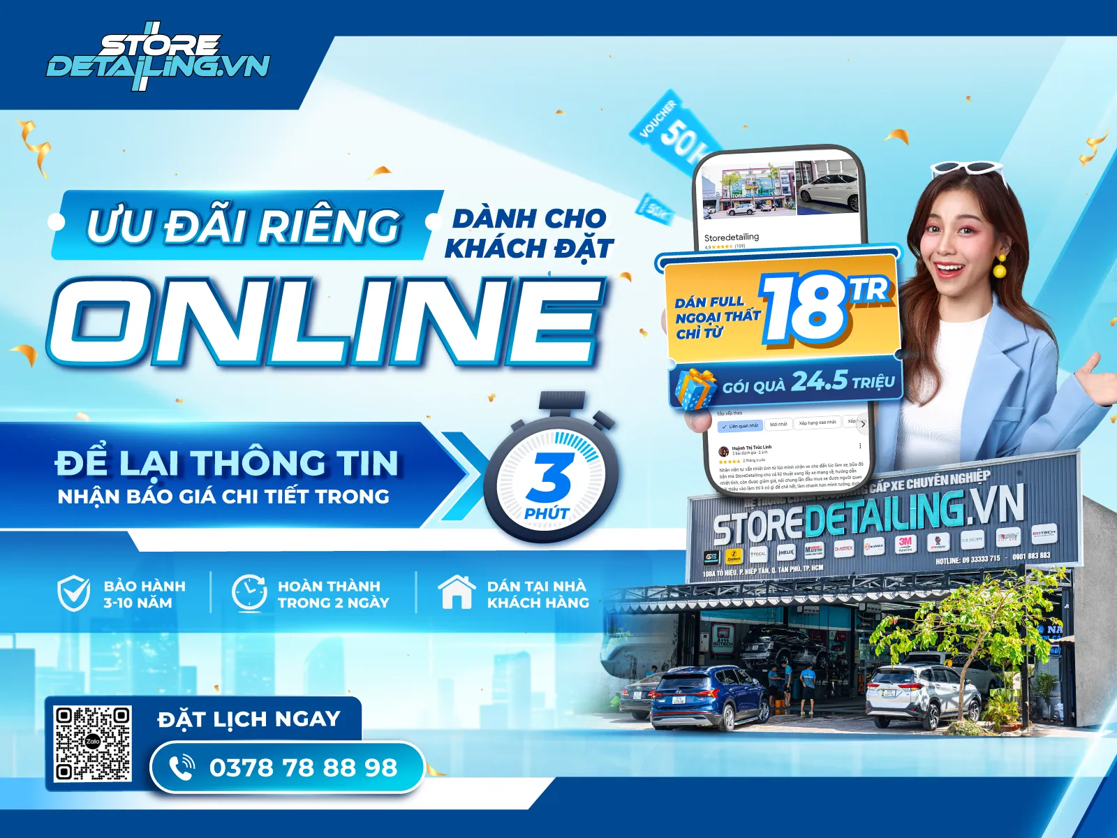 Poster ưu đãi dành cho khách đăng ký online tại Store Detailing